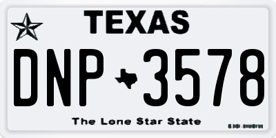 TX license plate DNP3578