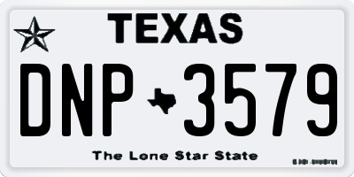 TX license plate DNP3579