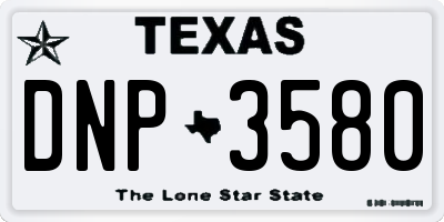 TX license plate DNP3580