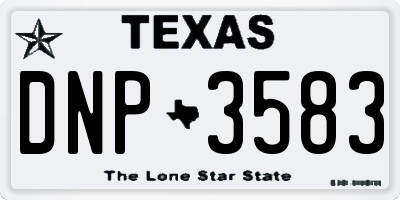 TX license plate DNP3583