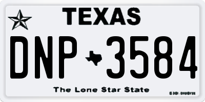TX license plate DNP3584