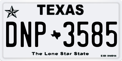 TX license plate DNP3585