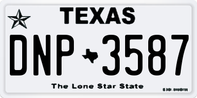 TX license plate DNP3587