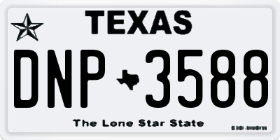 TX license plate DNP3588