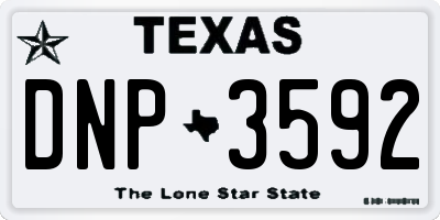 TX license plate DNP3592