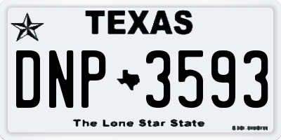 TX license plate DNP3593