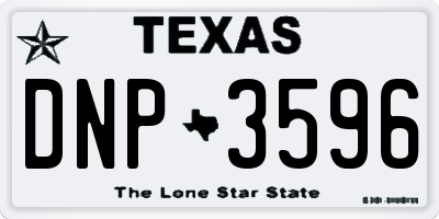 TX license plate DNP3596