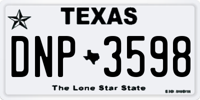 TX license plate DNP3598