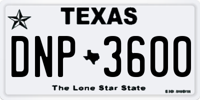 TX license plate DNP3600