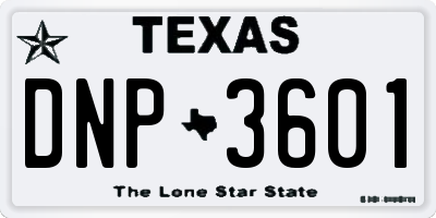 TX license plate DNP3601