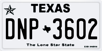 TX license plate DNP3602