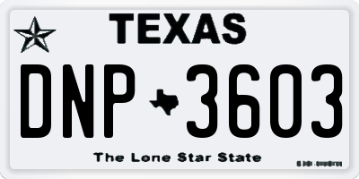 TX license plate DNP3603