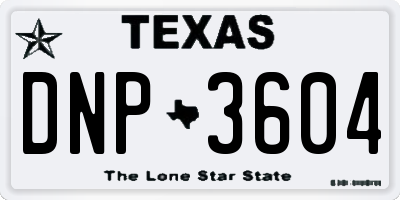TX license plate DNP3604