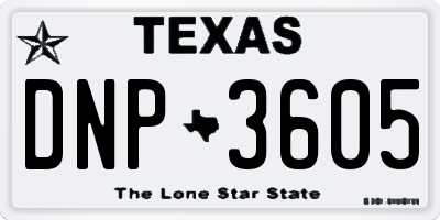 TX license plate DNP3605