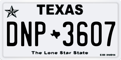 TX license plate DNP3607