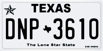 TX license plate DNP3610