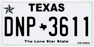 TX license plate DNP3611