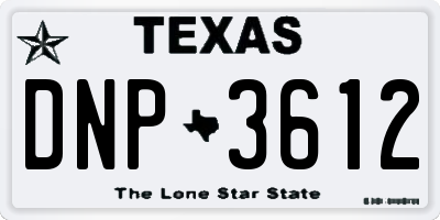TX license plate DNP3612