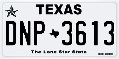 TX license plate DNP3613