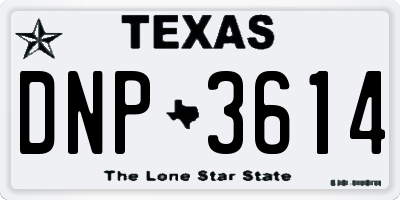 TX license plate DNP3614