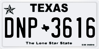 TX license plate DNP3616
