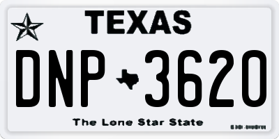 TX license plate DNP3620