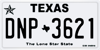 TX license plate DNP3621