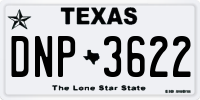 TX license plate DNP3622