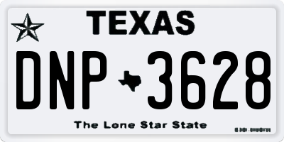 TX license plate DNP3628