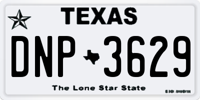 TX license plate DNP3629