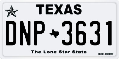 TX license plate DNP3631