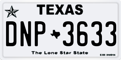 TX license plate DNP3633