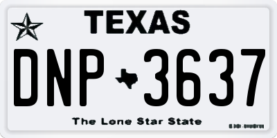 TX license plate DNP3637