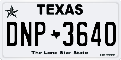 TX license plate DNP3640