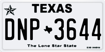 TX license plate DNP3644