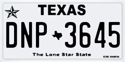 TX license plate DNP3645