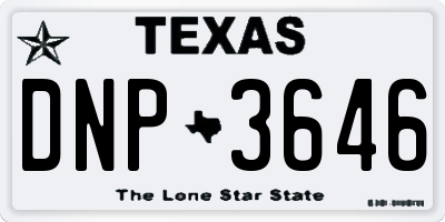 TX license plate DNP3646