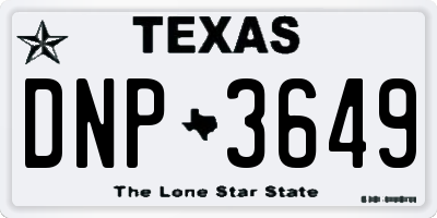 TX license plate DNP3649