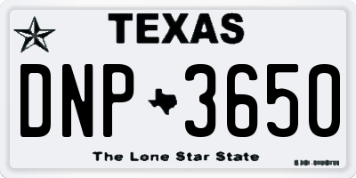 TX license plate DNP3650