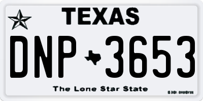 TX license plate DNP3653