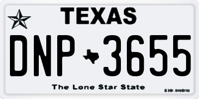 TX license plate DNP3655