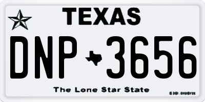 TX license plate DNP3656