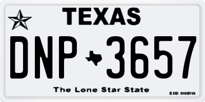 TX license plate DNP3657