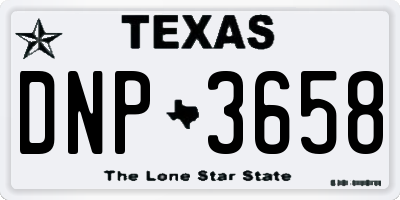 TX license plate DNP3658