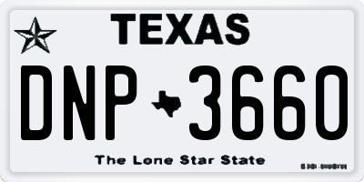 TX license plate DNP3660