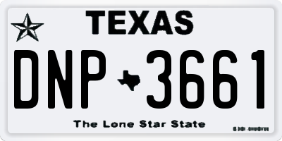 TX license plate DNP3661