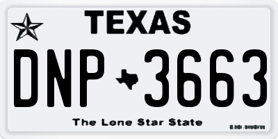 TX license plate DNP3663