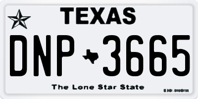 TX license plate DNP3665