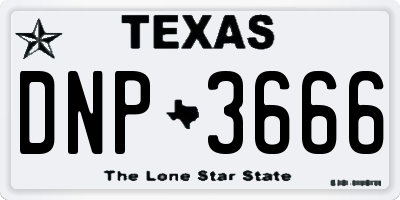 TX license plate DNP3666