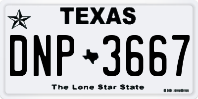 TX license plate DNP3667
